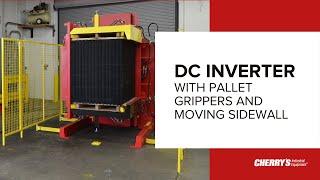 DC pallet Inverter with grippers and moving sidewall