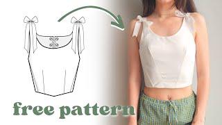DIY corset top tutorial with free sewing pattern by mood