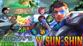 SAVAGE! Hyper YSS Aggressive Carry - Top 1 Global Yi Sun Shin by DD x NAP'S - Mobile Legends