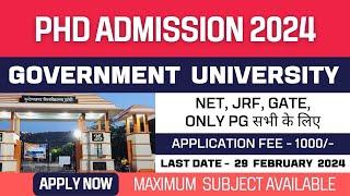 New PhD Admission Application 2024 | Bundelkhand University, Jhansi | State University | Apply