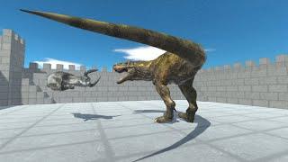 UPDATED T-REX in Brick Castle vs ALL UNITS Animal Revolt Battle Simulator