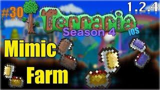 Let's Play Terraria (1.2.4) iOS- Epic Mimic Farm! Episode 30