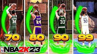 The BEST JUMPSHOTS for EVERY THREE POINT RATING + HEIGHT in NBA 2K23