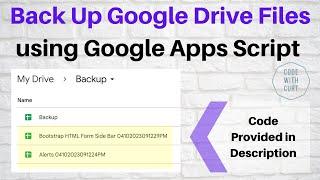Google Apps Script - Back Up Google Drive Files