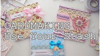 Use Your Stash - 3 Easy Handmade Cards Tutorial on BUDGET #1