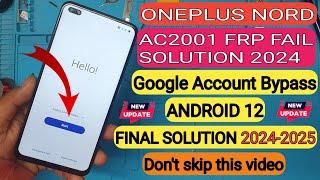 Oneplus Nord Frp bypass / Oneplus Nord google account bypass /AC2001 Frp bypass / AC2001 frp fail.