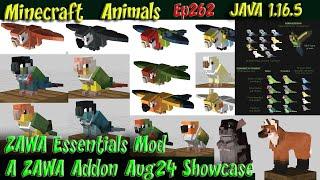 ZAWA Essentials Mod - A ZAWA Addon Showcase Aug24 JAVA 1.16.5 Minecraft Animals Ep262