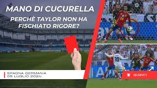 Spagna Germania 2-1 | Perché Taylor non fischia rigore sul mani di Cucurella?