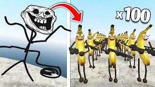 Can 100 BANANAS defeat... TROLLGE?! (Garry's Mod)