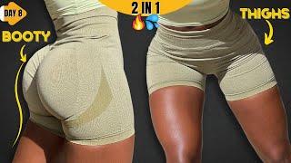 Grow THICKER THIGHS + ROUND BOOTY At Home, 15 Mins, No Equipments~FIT IN 20 DAYS #8