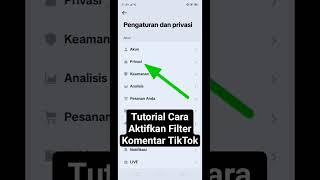 Tutorial Cara Aktifkan Filter Komentar di TikTok #shorts