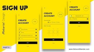 09 - Login and Sign up Android Studio - Material Design Signup Screen - UI 2022