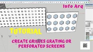 Create grilles grating or perforated screens / 1001bit plugin SketchUp