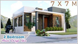 Modern Box-Type House Design idea | 7 x 7 meters | 2 Bedroom Minimalist House