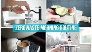 Zerowaste plastic free morning routine in minimalistic house