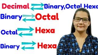 Binary, Decimal,Octal, Hexadecimal Conversion in Hindi Computer Architecture lec-1