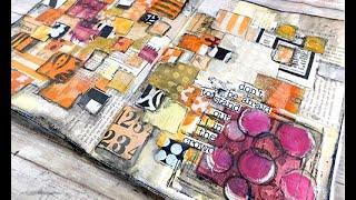 Mixed media art journal page - Collage paper challenge #5 8-18-24