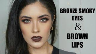 Bronze Smoky Eyes + Brown lipstick tutorial {New Years makeup} | Melissa Alatorre