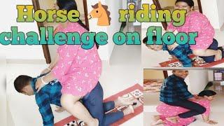 @SUBIK20 Horse  riding challenge on floor//husband and wife challenge