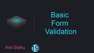 React tutorial for beginners #19 Basic Form validation