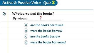 Active Voice vs Passive Voice Quiz-2 | English Grammar Test by Quality Education | Active vs Passive