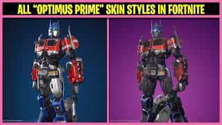 ALL OPTIMUS PRIME SKIN STYLES IN FORTNITE CHAPTER 4 SEASON 3