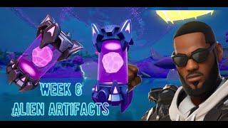 All Week 6 Alien Artifact Locations | 5 Alien Artifacts | Lebron James | week 6 | 3 Skin Styles