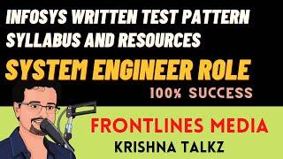 Infosys System Engineer Role Written Test Pattern || Syllabus || Resources || || Frontlinesmedia