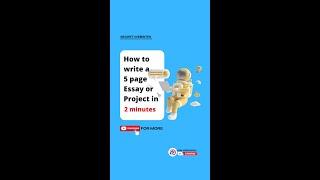 How to write a 5 page essay/Project in 2mins using AI #shorts