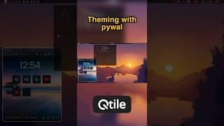 Qtile on LINUX can be beautiful. Theming with pywal #linux #qtile #learning #shorts