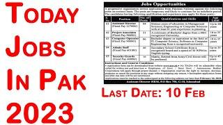 Today Govt Jobs in Pakistan 2023 January | Complete Details by InfoUstaad