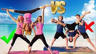 Meninas VS Meninos no Desafio de Yoga  Nova parte 3 | Para crianças