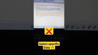 Select specific Data by Mouse in MS Word | MS Word trick | Select text | #shorts