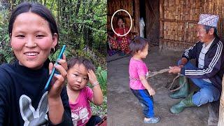 Ridam enjoying with jungle man || Rita visiting village || Life in rural Nepal ||