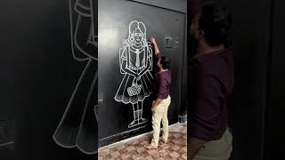 School girl drawing ️ #shorts #ytshorts #drawing