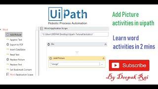 Add Picture activities in word document | Uipath | RPA