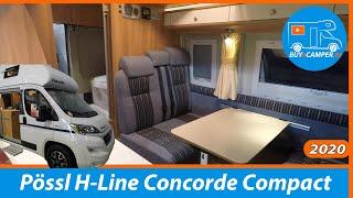 Campervan Tour | Poessl H Line Concorde Compact | gfk roof 4 berths  short campervan with much space