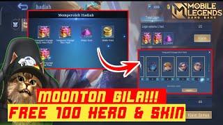 Wah!!! Event Gratis 100 hero & skin Mobile Legends