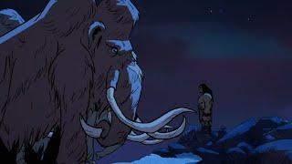 The caveman and tamed dinosaur fights with mammoth,The Primal Episode 3