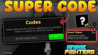 RAPIDO!! SUPER CODIGO DE ANIME FIGHTERS CODES ROBLOX *EVENT TOKEN*