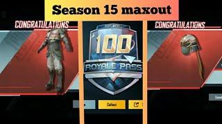 Season 15 maxout pubg|| season 15 100 rp|| season 15 full maxed pubg mobile||