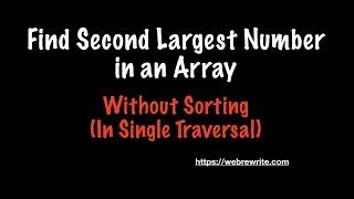 Java Program to Find the Second Highest Number in an Array
