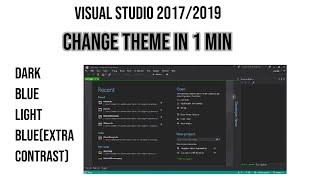 how to change theme of visual studio 2017