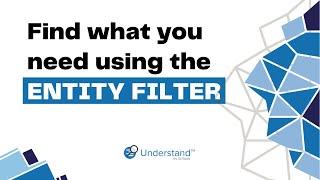 Find exactly what you need using the Entity Filter