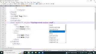 How to use col tag in table using HTML | HTML col tag