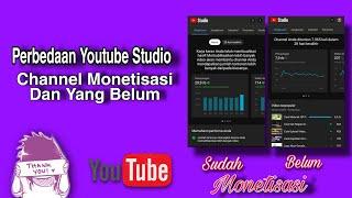 Perbedaan YouTube Dasbor Creator Studio Sudah Monetisasi Dan Belum Monetisasi