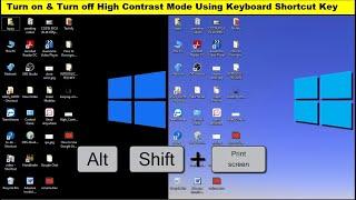 How to Turn on or Off High Contrast Mode with Keyboard Shortcut Key on Windows 10