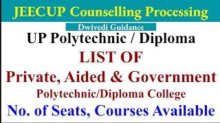 UP Polytechnic Government College list | jeecup counselling 2021 | up Diploma college list