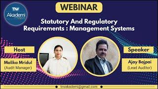 ISO Webinar On Statutory and Regulatory Requirements Management Systems