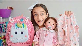 ENXOVAL DA MINHA BEBÊ REBORN  Mochila, brinquedos, roupinhas e acessórios da minha boneca Isabella